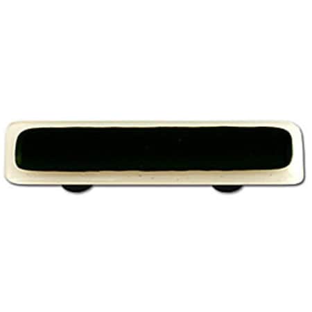 Palacedesigns White Border with Black Rectangle Glass Cabinet Pull - Black Post PA169251